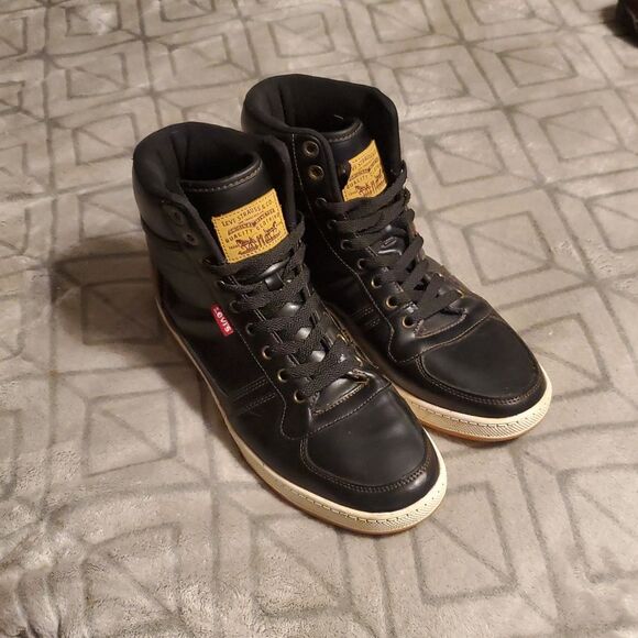 Levi's Stanton High-top Sneakers Black/Tan - Picture 2 of 11